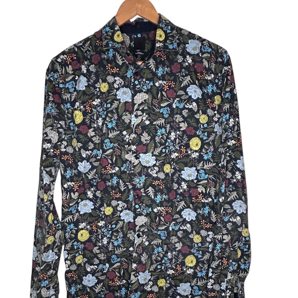 Men’s H&M Slim Fit Floral Button-Up Shirt – Size Small